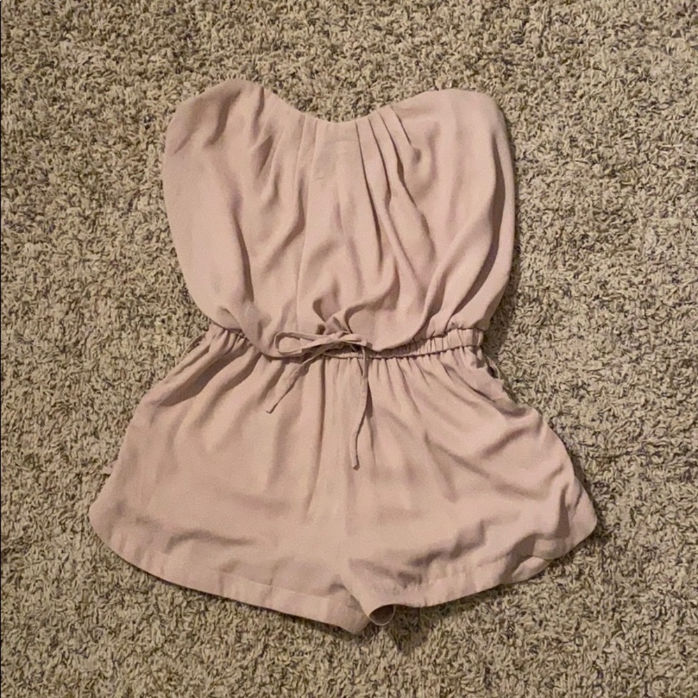 Strapless nude romper